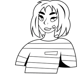 Prisoner Woman black and white clipart