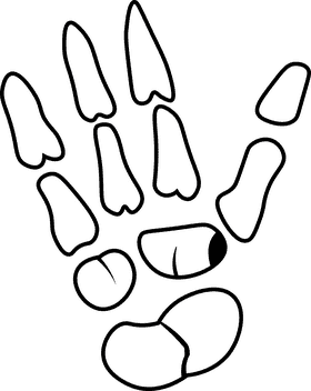 Skeleton Hand black and white clipart