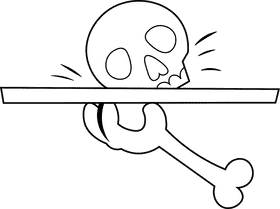 Skeleton Plate black and white clipart