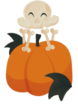 Skeleton Pumpkin clipart