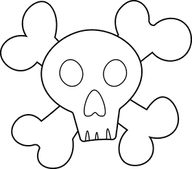 Skeleton Scull Bone black and white clipart