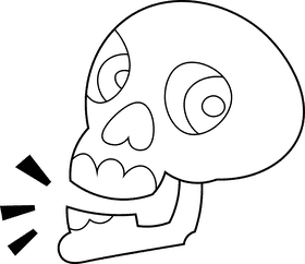 Skeleton Scull black and white clipart