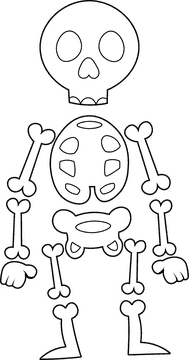 Skeleton black and white clipart