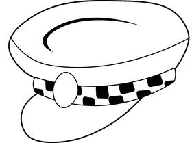 Taxi Cap black and white clipart