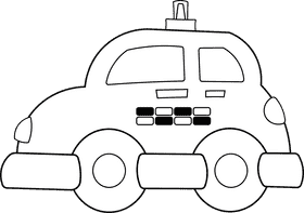 Taxi Car black and white clipart