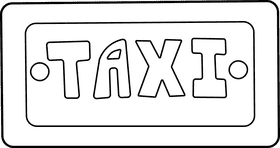 Taxi LED black and white clipart