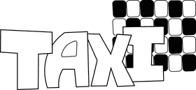 Taxi black and white clipart