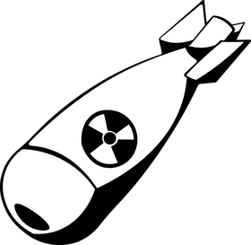 Bomb Atomic black and white clipart