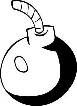 Bomb Ball black and white clipart