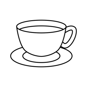 Coffee cup drawing black and white clipart vector free download