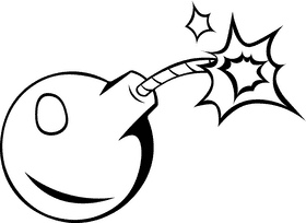 Bomb Ball black and white clipart