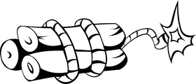 Bomb Dynamite black and white clipart