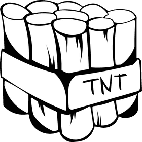 Bomb Dynamite TNT black and white clipart