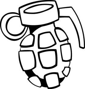 Bomb Grenade Modern black and white clipart