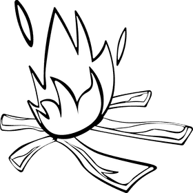 Bonfire black and white clipart