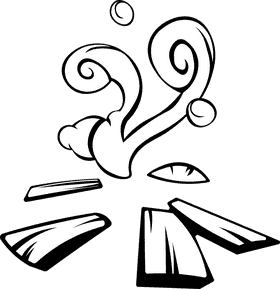 Bonfire Fireless black and white clipart