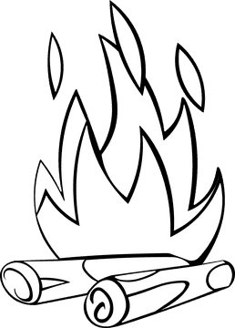 Bonfire Log black and white clipart