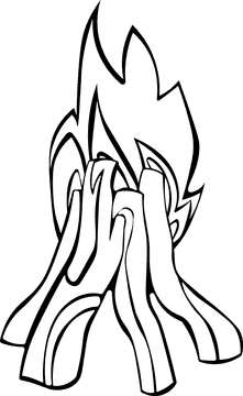 Bonfire black and white clipart