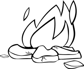 Bonfire Rocks black and white clipart