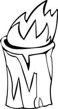 Bonfire Stump black and white clipart