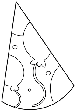 Birthday Hat Balloons black and white clipart