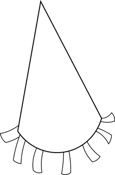 Birthday Hat Blue black and white clipart