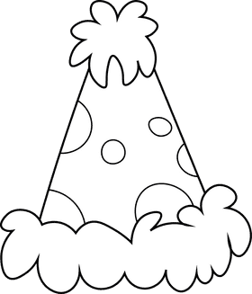 Birthday Hat Fur black and white clipart
