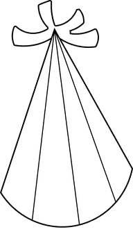 Birthday Hat Rainbow black and white clipart