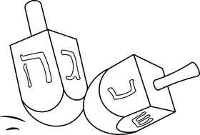 Dreidel black and white clipart