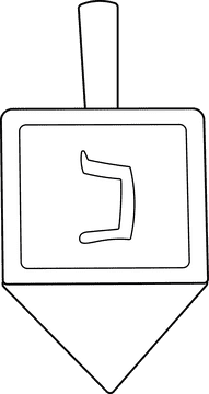 Dreidel black and white clipart