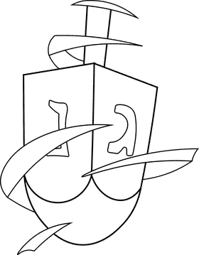 Dreidel black and white clipart