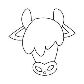 Bison head black and white clipart