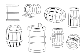 Keg black and white vector