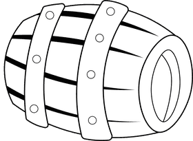 Beer Keg Wood black and white clipart