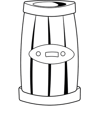 Beer Keg black and white clipart