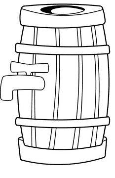 Keg Wood black and white clipart