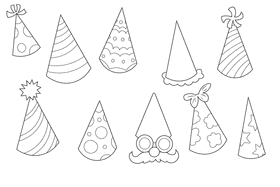 Party Hat black and white vector