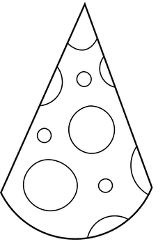 Party Hat Dotted black and white clipart