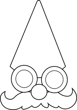 Party Hat Gnome black and white clipart