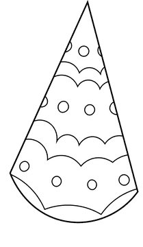 Party Hat Pattern black and white clipart