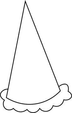 Party Hat Purple black and white clipart