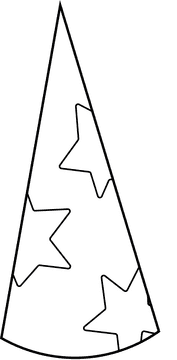 Party Hat Stars black and white clipart