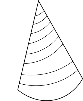 Party Hat Stripe black and white clipart