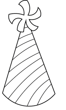 Party Hat Stripe black and white clipart