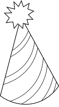 Party Hat Stripe black and white clipart