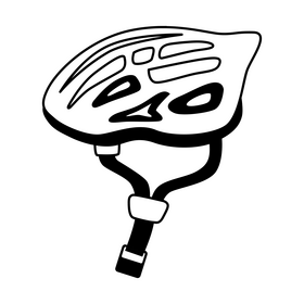 Bicycle helmet drawing black and white clipart