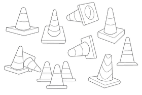 Traffic Cone black and white vector