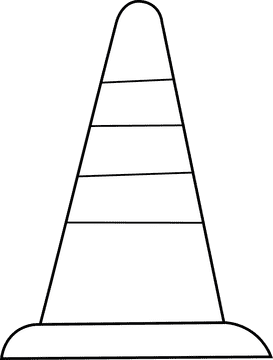 Traffic Cone Green black and white clipart