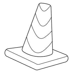 Traffic Cone Green black and white clipart