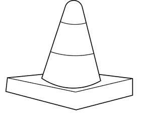 Traffic Cone Red black and white clipart